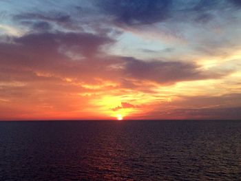 Scenic view of sea at sunset