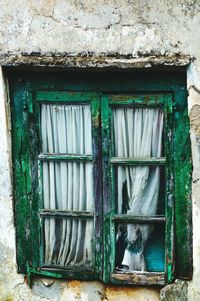 Closed window of house