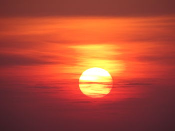 Scenic view of sunset over sea