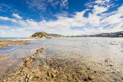 Scenic view of beach against sky