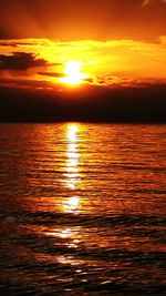 Scenic view of sunset over sea