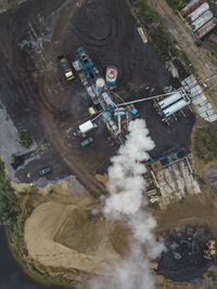 Aerial view of asphalt plant at moscow, russia