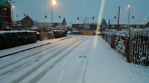 Snow covered road in winter