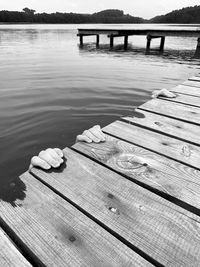 Pier on bridge over river