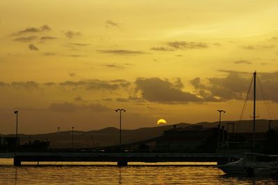 Scenic view of sea at sunset