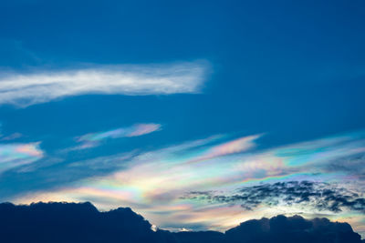 Low angle view of sky at sunset