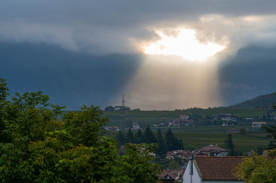 Scenic view of townscape against sky