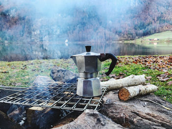 Chair on barbecue grill