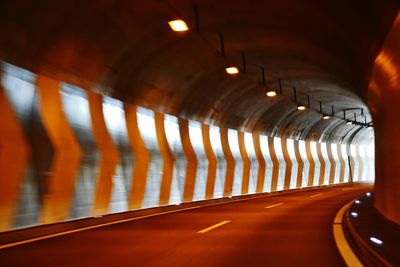 Empty illuminated tunnel 