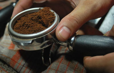 Close-up of hand holding food