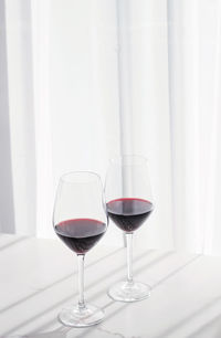 Close-up of wineglass on table