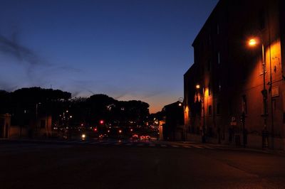 Illuminated street light at night