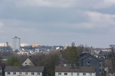 High angle view of townscape against sky