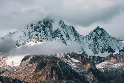Panoramic view of the swiss alps.