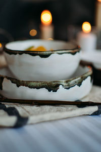 Close-up of cake on table