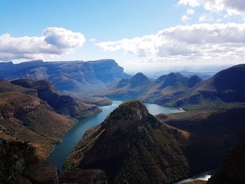 Panoramic view of mountains against sky