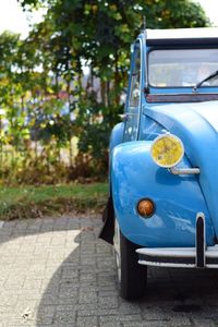 Car on blue sunny day