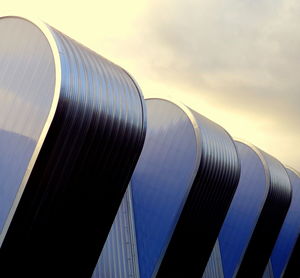 Low angle view of modern building against sky