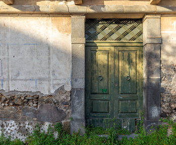 Closed wooden door