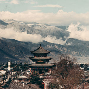 High angle view of buildings in city