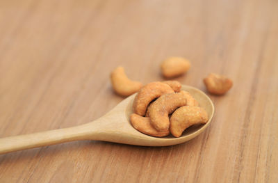 High angle view of cookies on table