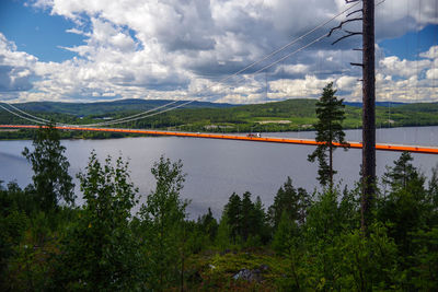 Scenic view of landscape against cloudy sky