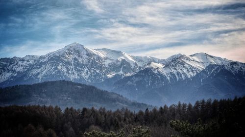 Scenic view of mountains against sky