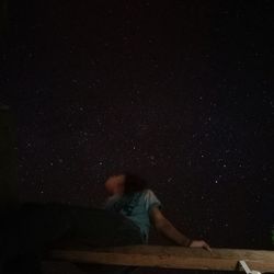 Man sitting at night