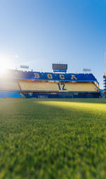 Scenic view of field against clear sky