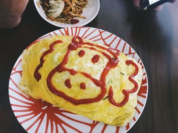 Close-up of dessert served in plate