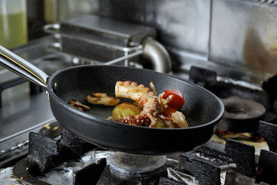 Close-up of food in kitchen