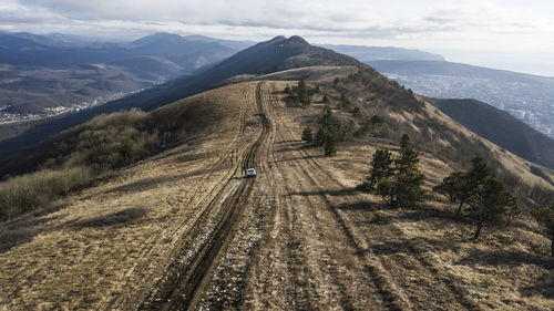 Scenic view of mountains against sky