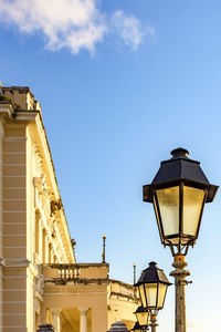 Old metal public lighting lantern in the streets of pelourinho in salvador, bahia