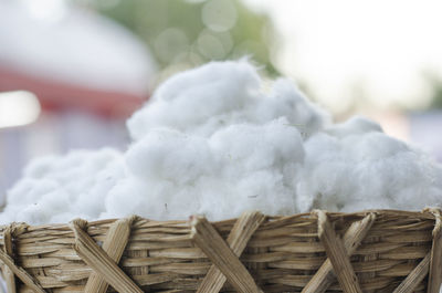 Close-up of wicker basket