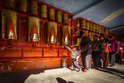 Group of people in temple