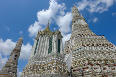 Low angle view of temple building against sky