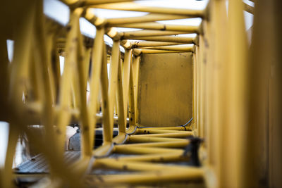 Extreme close-up of yellow crane