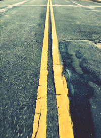 High angle view of zebra crossing on road