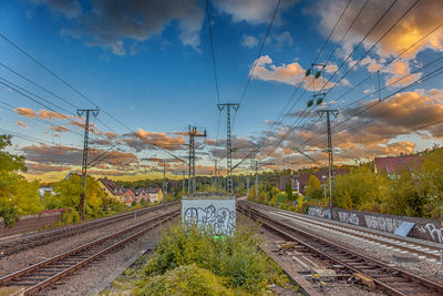 Railway tracks against sky