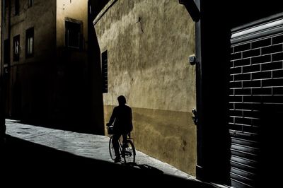 Woman walking in building
