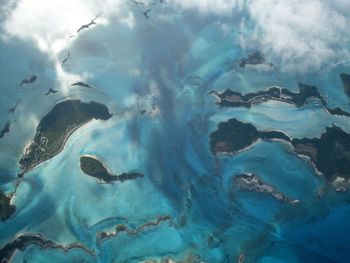 Aerial view of scenic island