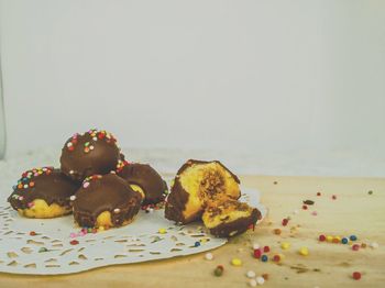 Close-up of cake on table