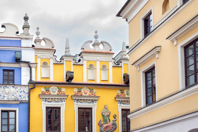 Beautiful, richly decorated and colorful armenian tenement houses in zamosc. 