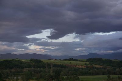 Scenic view of landscape against cloudy sky