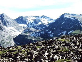 Scenic view of mountains against sky