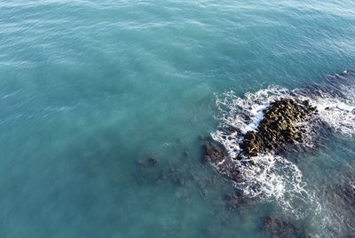 High angle view of sea waves