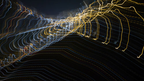 Full frame shot of illuminated staircase at night