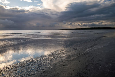 Scenic view of sea against sky at sunset