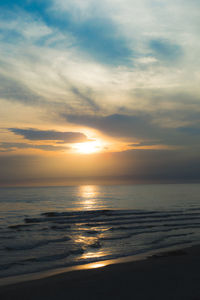 Scenic view of sea during sunset