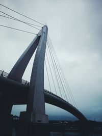 Low angle view of suspension bridge